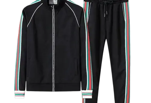 Gucci Red Green Border Tracksuit Black