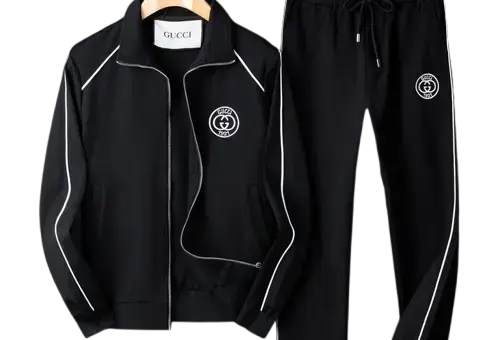 GUCCI Embroidered GG Logo Tappered Tracksuit Black