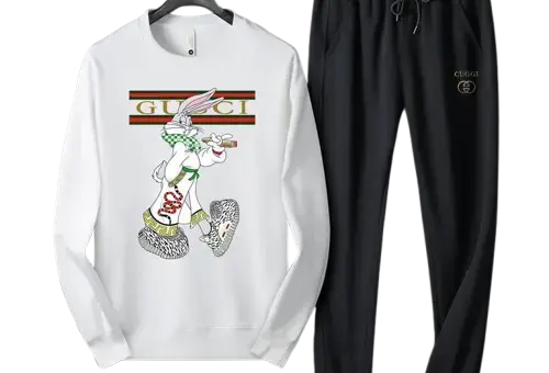 Gucci Cartoon Logo Tracksuit White/Black