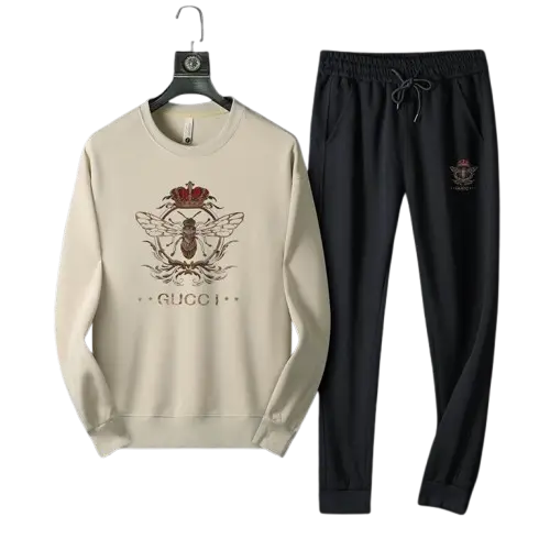 Gucci Bee Queen Logo Tracksuit Cream/Black 2026 | Drip Kickz Gucci Bee Queen Logo Tracksuit Cream/Black