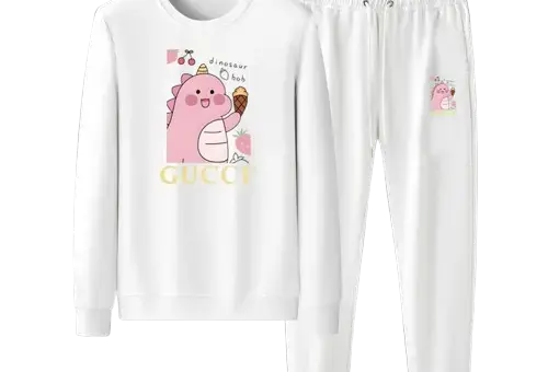 Gucci M-5XL Cartoon Logo Tracksuit White