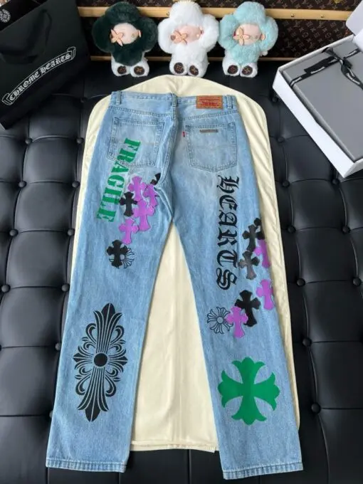 Chrome Hearts Vintage Levi’s Stencil Cross Patch Denim Blue 2026 | Drip Kickz Chrome Hearts Vintage Levi’s Stencil Cross Patch Denim Blue - Image 2