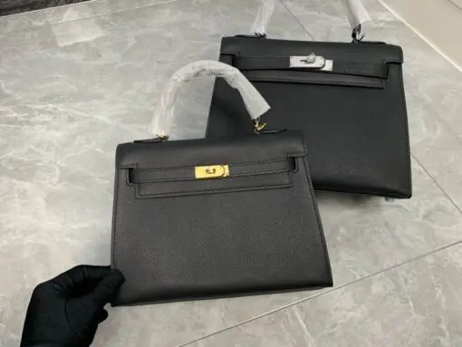 Hermes Kelly Sellier 25cm Black 2026 | Drip Kickz Hermes Kelly Sellier 25cm Black in Epsom leather with gold hardware – a luxury Hermès handbag with structured Sellier design.