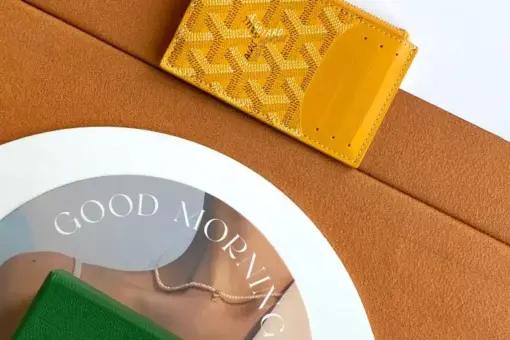 Goyard Zipped Card Holder Yellow Front View