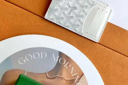 Goyard Zipped Card Holder White Front View