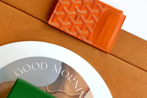 Goyard Zipped Card Holder Orange Front View