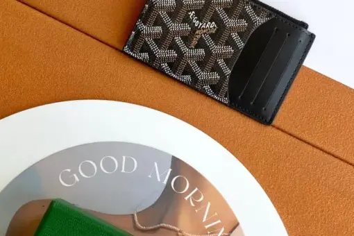 Goyard Zipped Card Holder Black Front View