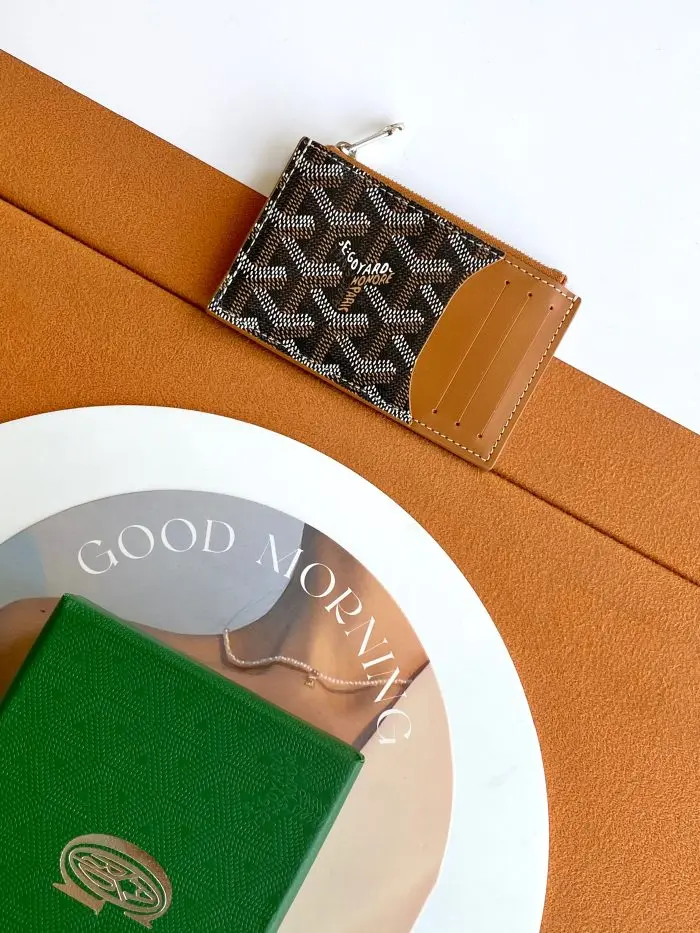 Goyard Bourbon Zipped Card Holder 2026 | Drip Kickz Goyard Bourbon Zipped Card Holder Front View