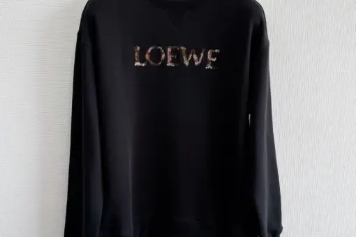 Loewe Logo Embroidery Regular Fit Sweatshirt Black
