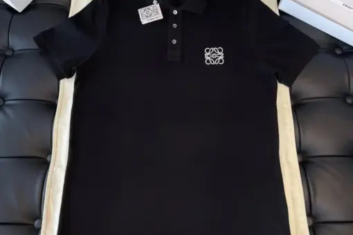 Loewe Embroidered Logo Polo T-Shirt Black