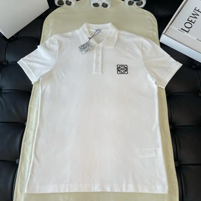 Loewe Embroidered Logo Polo T-Shirt White 2026 | Drip Kickz Loewe Embroidered Logo Polo T-Shirt White