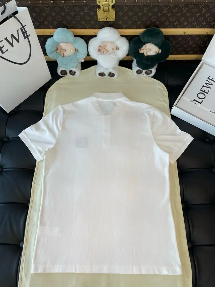 Loewe Embroidered Logo Polo T-Shirt White 2026 | Drip Kickz Loewe Embroidered Logo Polo T-Shirt White - Image 2