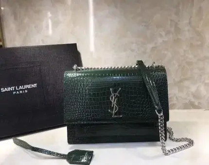 YSL Bag Crocodile Green