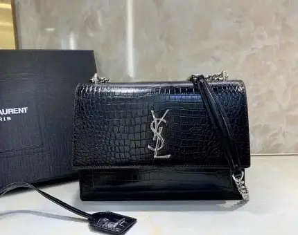 YSL Bag Crocodile Black