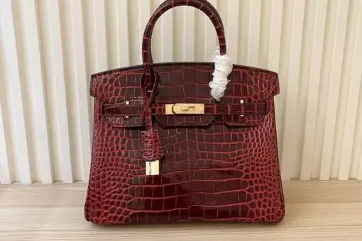 Hermes Birkin Togo Bag Crocodile Red