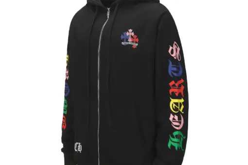 Chrome Hearts Multi Color Cross Cemetery Zip Up Hoodie Black