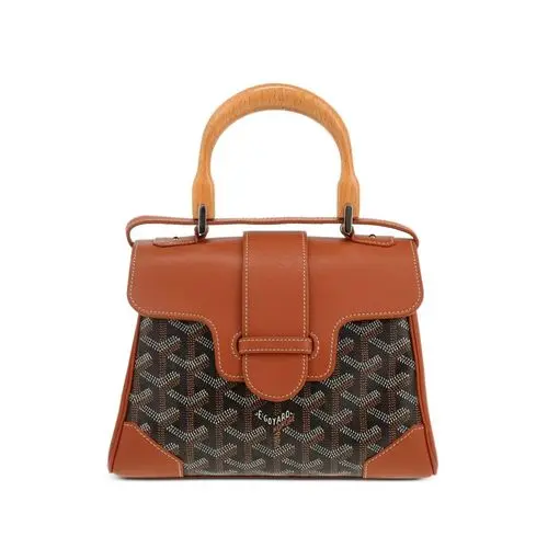 Goyard Pre-Owned Saigon PM satchel Brown 2026 | Drip Kickz Goyard Pre-Owned Saigon PM Satchel Brown Front View