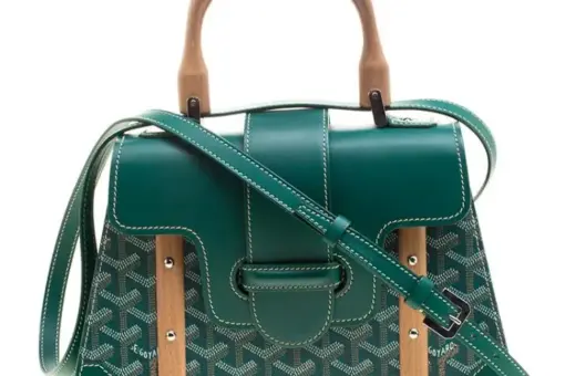 Goyard Pre-Owned Saigon PM Satchel Green Front View