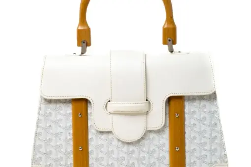 Goyard Pre-Owned Saigon PM Satchel White Front View