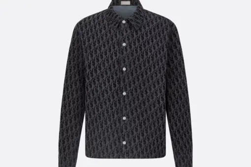 Dior Oblique Overshirt Blue Cotton-Blend Twill