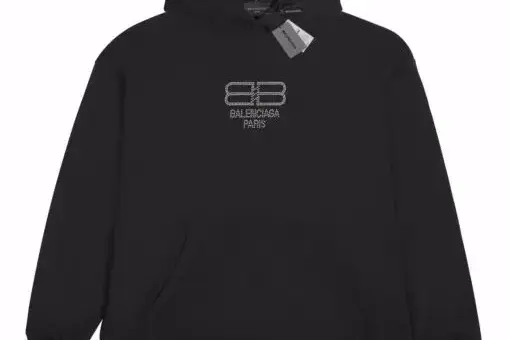 Balenciaga BB logo Paris Hoodie Black