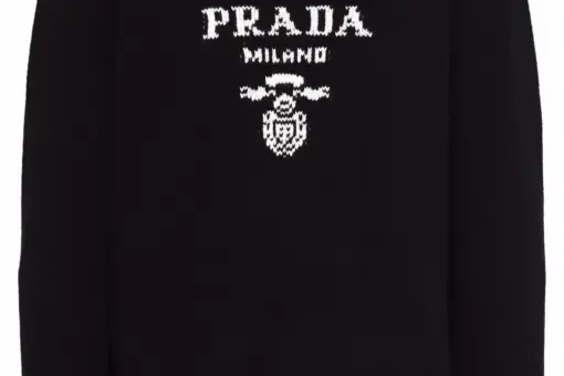 Prada intarsia-knit logo sweatshirt Black