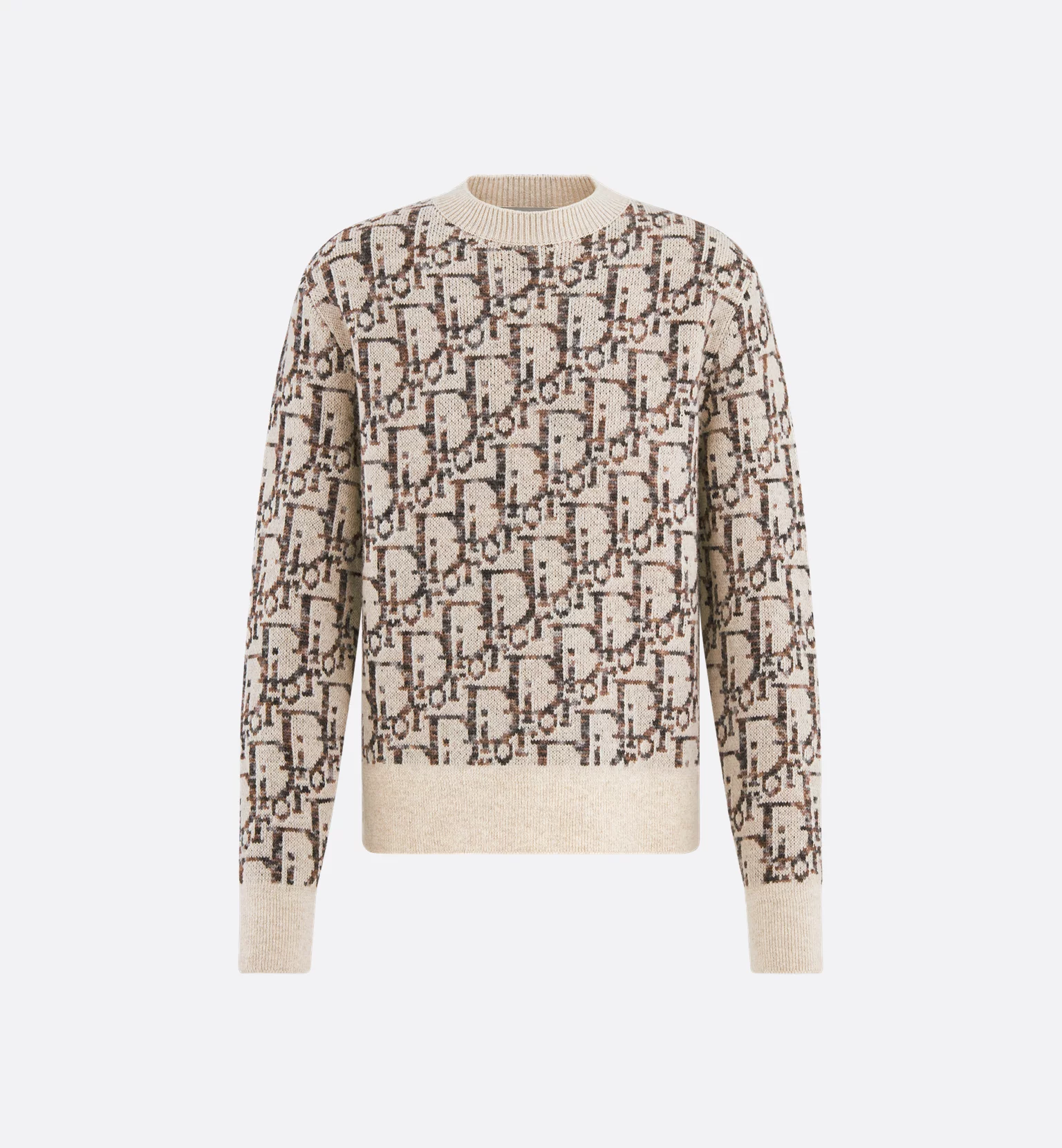 Dior Oblique Sweater Beige and Brown Virgin Wool Jacquard 2026 | Drip Kickz Dior Oblique Sweater Beige and Brown Virgin Wool Jacquard