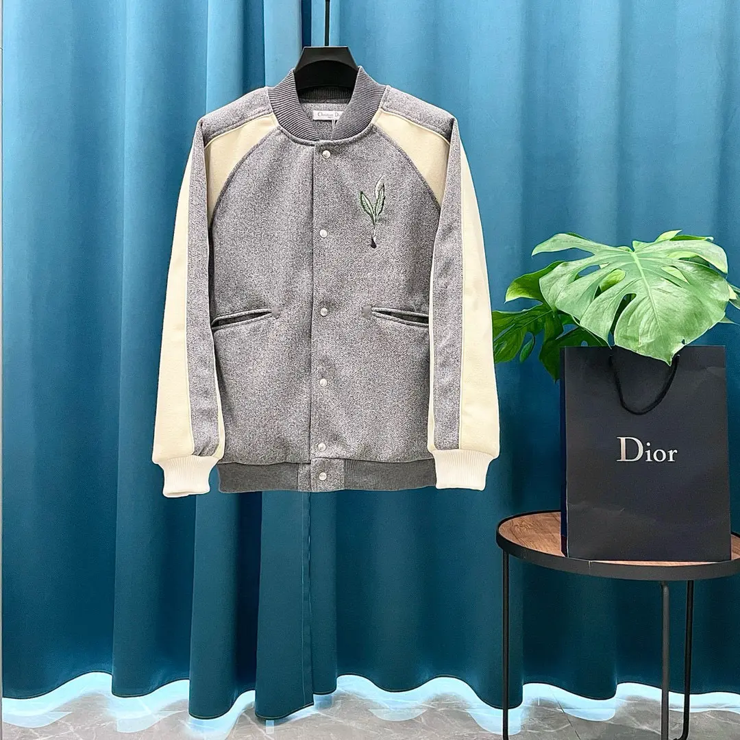 Dior Lily of the Valley Varsity Jacket Grey 2026 | Drip Kickz Dior Lily of the Valley Varsity Jacket Grey