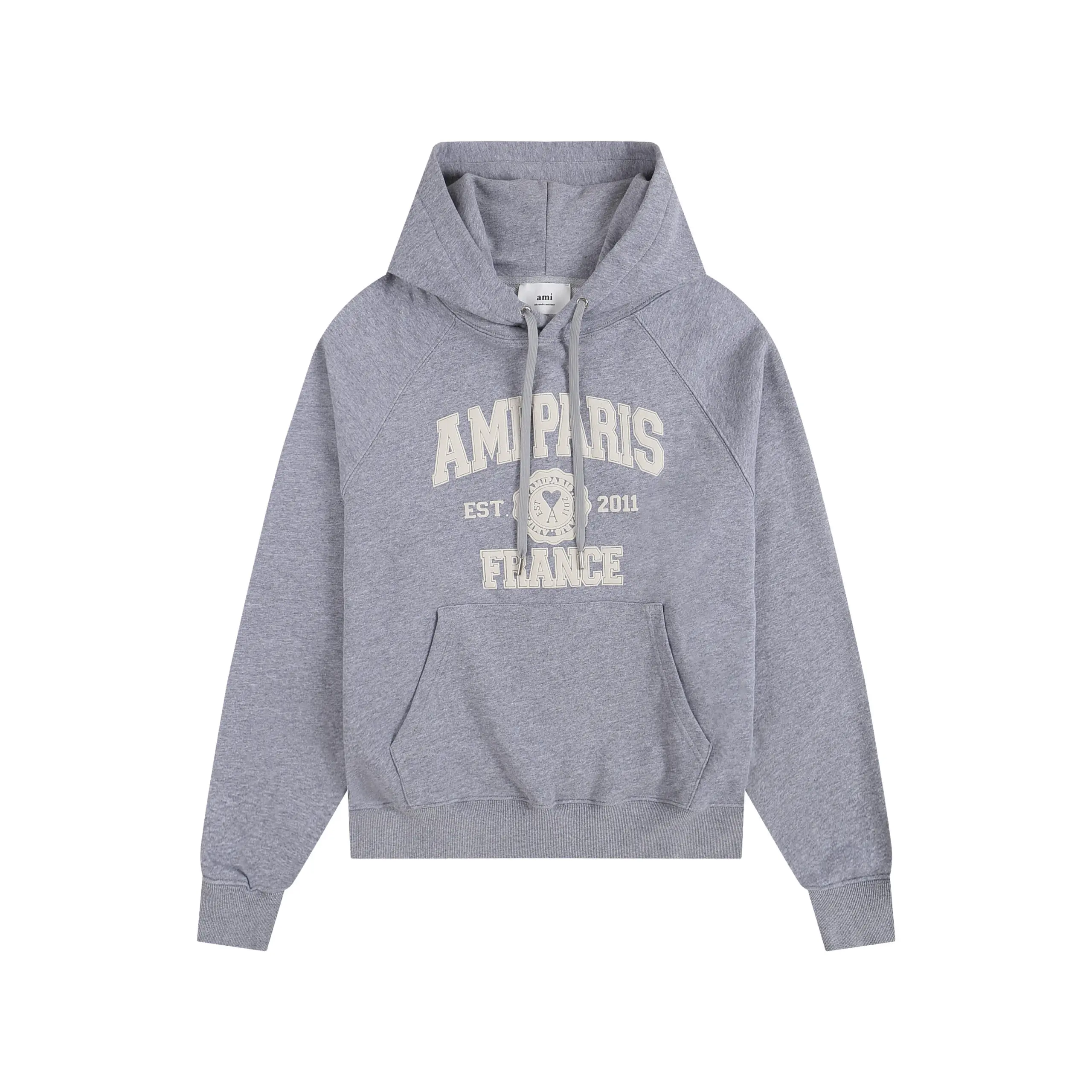 Ami Paris Logo Print Hoodie Gray 2026 | Drip Kickz Ami Paris Logo Print Hoodie Gray