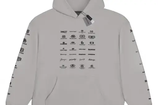 Balenciaga All Gen Logo Hoodie Cream
