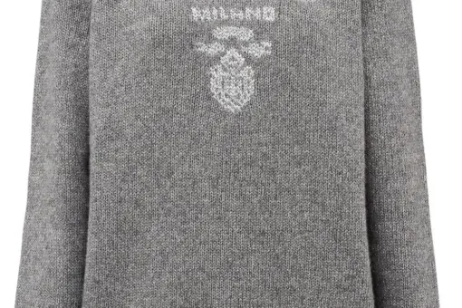 Prada logo-intarsia lamé cashmere jumper