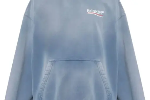 Balenciaga logo-print hoodie blue
