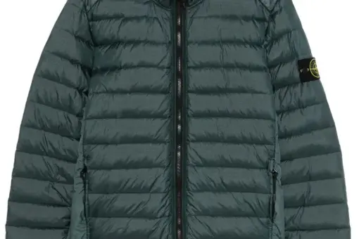 Stone Island hooded puffer jacker dark green