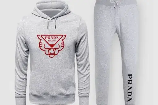 Prada Cat Print Tracksuit Grey