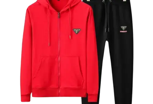 Prada Tracksuit Black Red