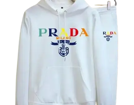 Prada Multicolor Logo Tracksuit White