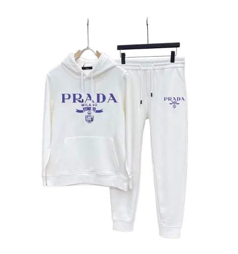 Prada Purple Logo Tracksuit White 2026 | Drip Kickz Prada Purple Logo Tracksuit White