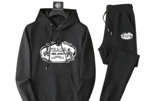 Prada Prominent Logo Tracksuit Black