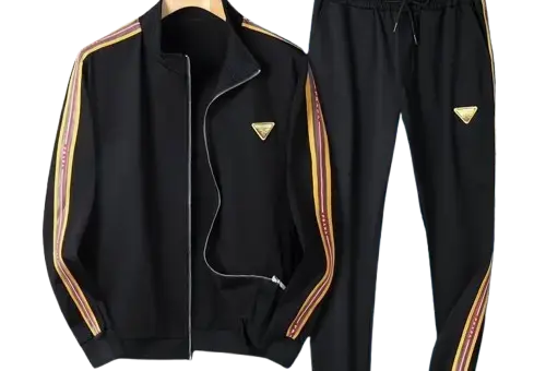 Prada Yellow Stripe Tracksuit Black