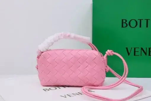 Bottega Veneta Loop Shoulder Bag Pink