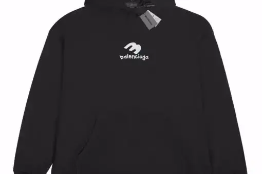 Balenciaga Small Logo Hoodie Black