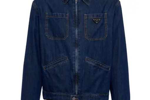 Prada Logo-Plaque Denim Jacket