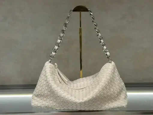 Bottega Veneta Hoho Weave Chain Shoulder Tote Bag White 2026 | Drip Kickz Bottega Veneta Hoho Weave Chain Shoulder Tote Bag White - Image 2