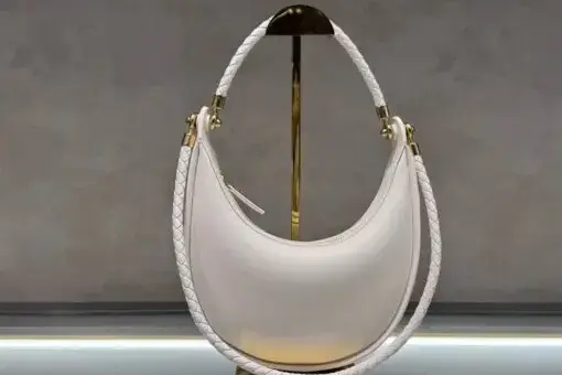 Bottega Veneta Half Moon Bag White