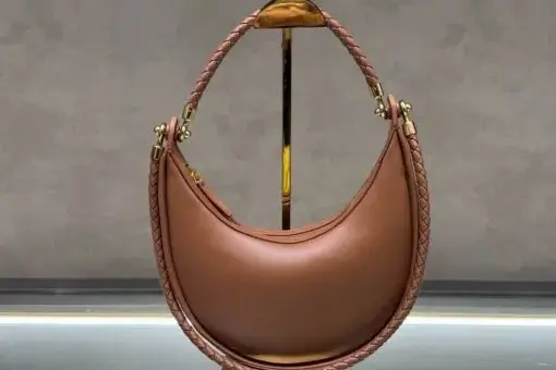 Bottega Veneta Half Moon Bag Hazelnut