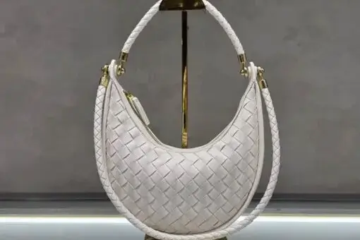 Bottega Veneta Medium Gemelli Hobo Bag White – luxury Intrecciato leather handbag
