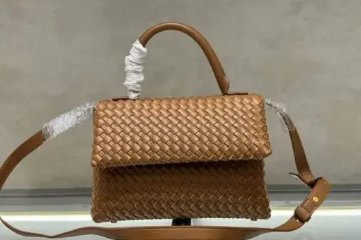 Bottega Veneta Patti Top Handle Bag Brown