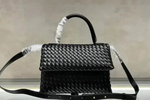 Bottega Veneta Patti Top Handle Bag Black