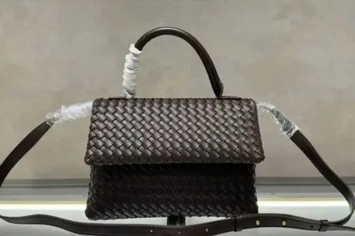 Bottega Veneta Patti Top Handle Bag Coffee