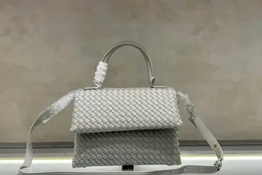 Bottega Veneta Patti Top Handle Bag Grey